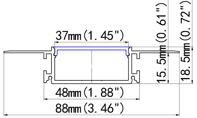 Seamless Drywall Architectural Gypsum Plaster in Led Strip Aluminium Profile Ceiling Extrusion Wall Recessed Channel