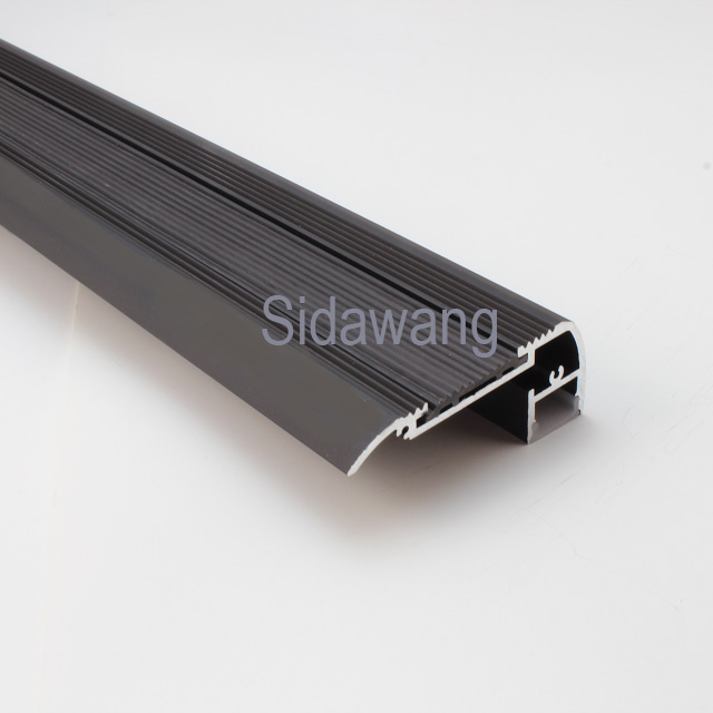 cinema stair led profile Black aluminum profile stair nosing light down for led strip