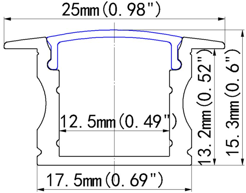 flush mounting Aluminium led profile extrusion U Channel Milky White PC Cover PMMA Diffuser housing for led strip