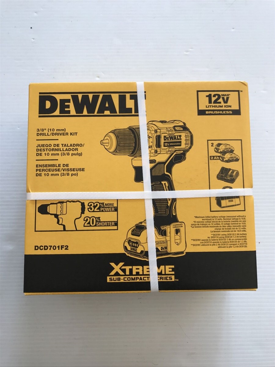 DEWALT DCD701F2 XTREME 12V MAX 38 in Liion Drill Driver Kit 2 Ah New