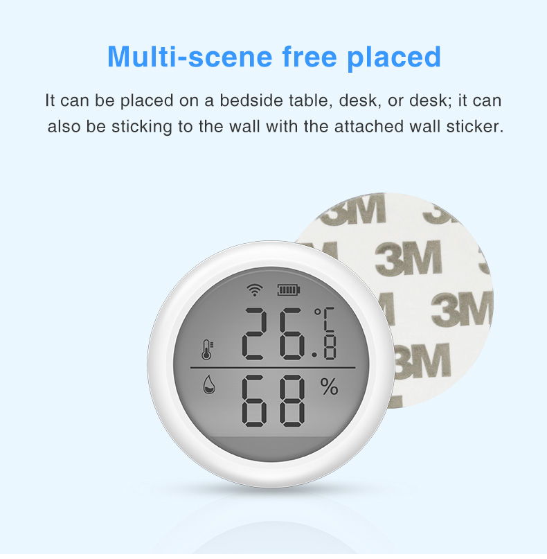 WiFi LCD Sreen Temperature Humidity Alarm Detector