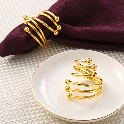 Electroplating Gold Color Napkin Ring Holder for Wedding and Christmas Decoration