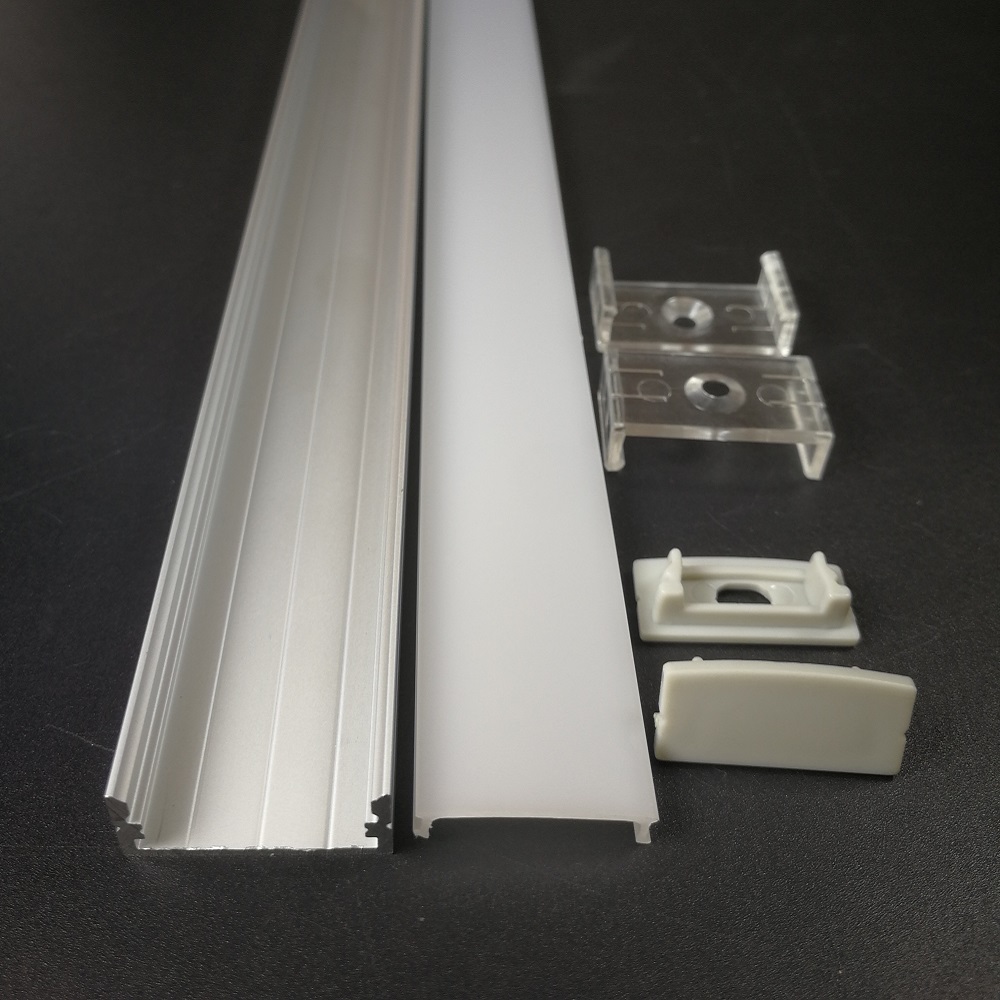 Surface mounting aluminium led profile and U shape led aluminum channel profile housing for ceiling or wall recessed