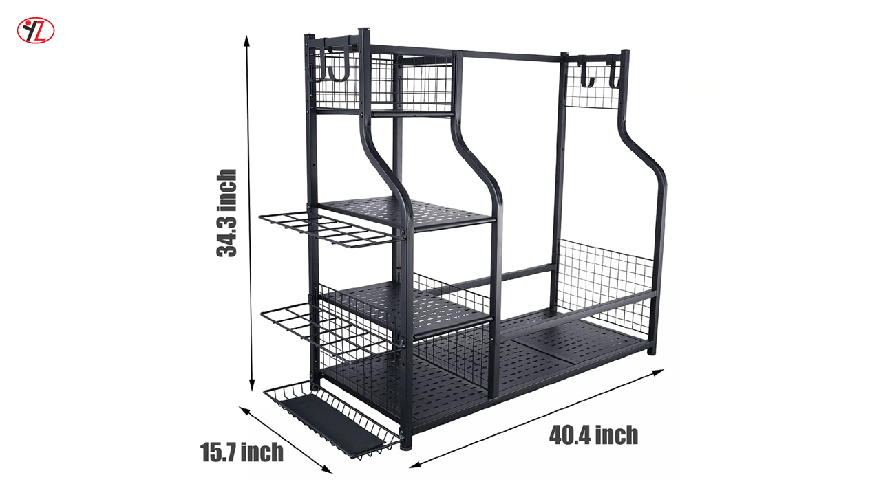 Best Metal Two Golf Bag Organizer Stand Storage Rack For Garage Manufacturer