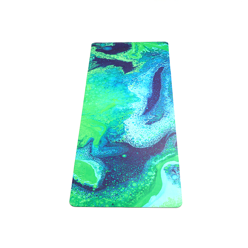 Eco friendly recycled big fashion gold printing 5mm natural rubber pu yoga mat