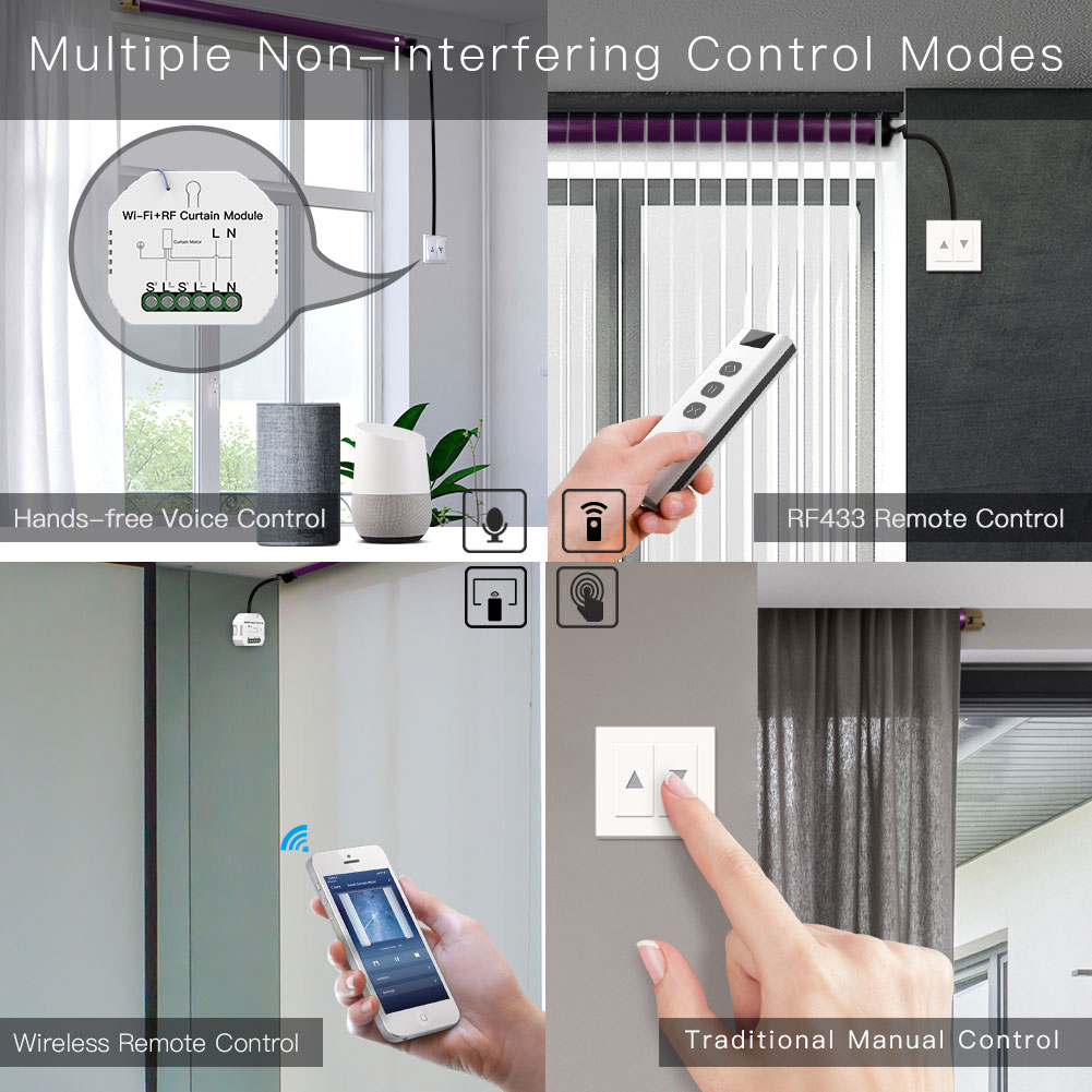 WiFi RF433 Wireless IoT Smart Curtain Switch Module