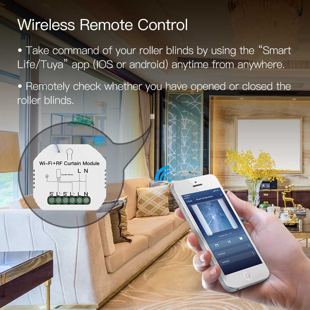 WiFi RF433 Wireless IoT Smart Curtain Switch Module