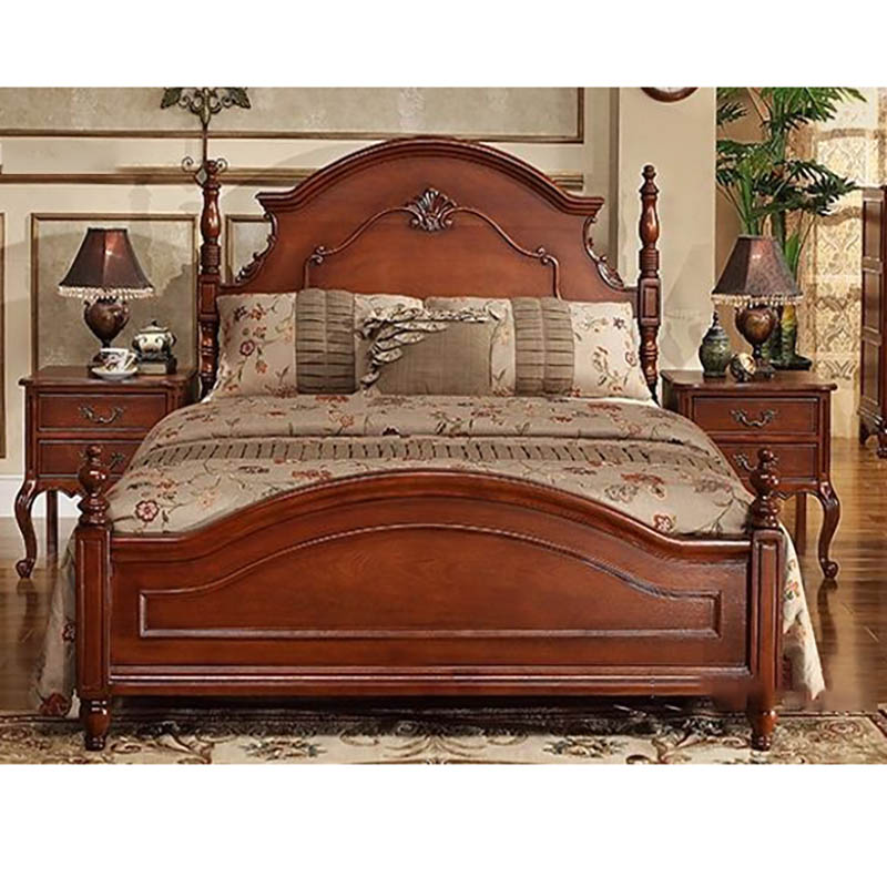 Umikk Wooden Furniture Modern Hotel Bedroom Bed Customized Wood Leather Bed