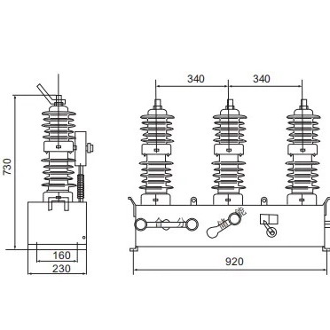 Outdoor Vacuum Circuit Breaker for pole mounting 12kV ZW32