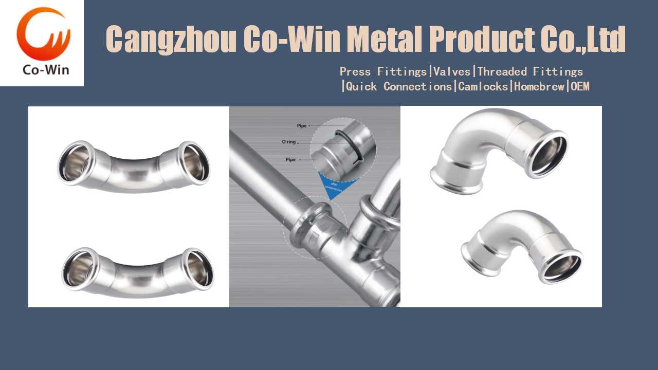 A Type Stainless Steel Press Fitting 90 Degree Elbow Pipe Fittings