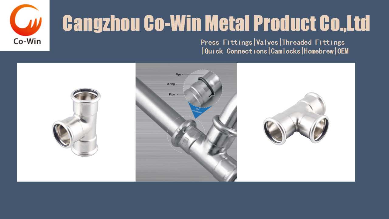 Manufacturer Supply Stainless Steel Pressing Pipe Fittings Equal Diameter Tee