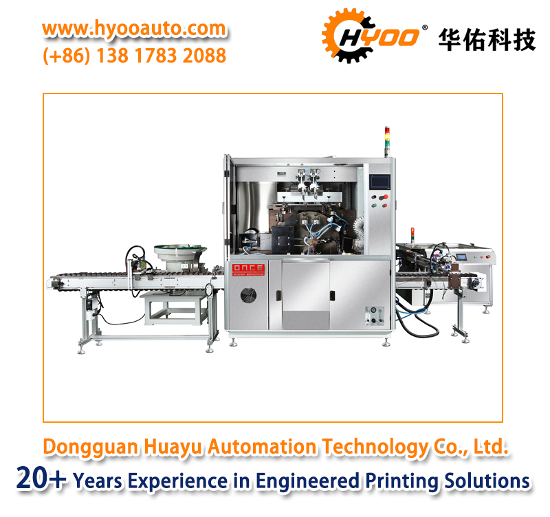 HYOO HY230ZP Two Colors Automatic Screen Printing Machine With Feeding and Capping System