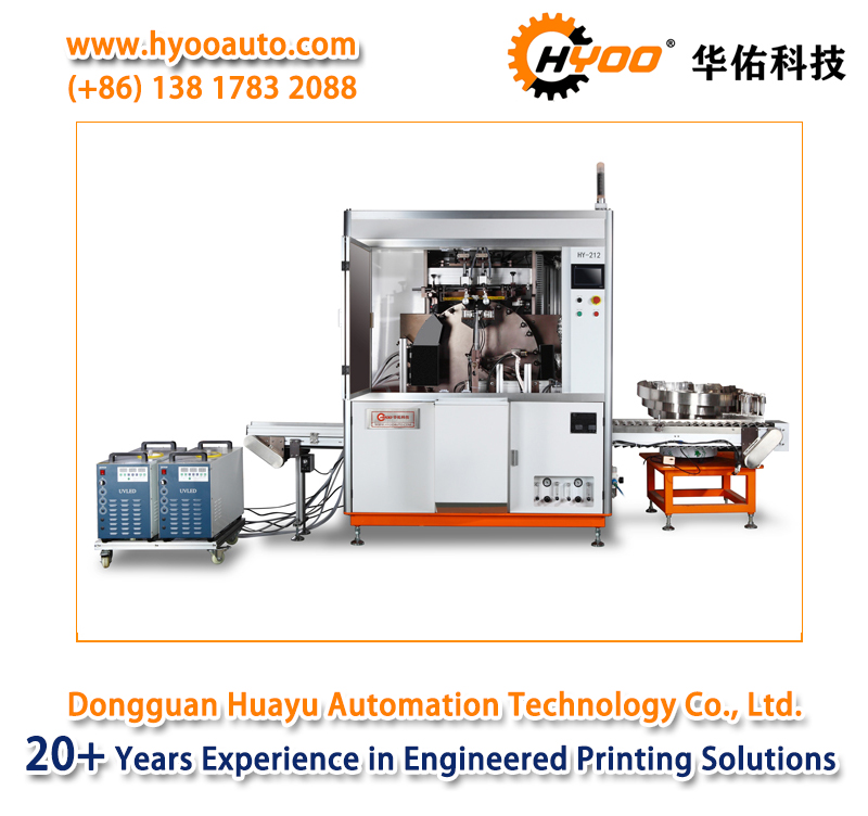 HYOO HY212 Two Print Heads 24 Stations Automatic UV LED Screen Printing Machine
