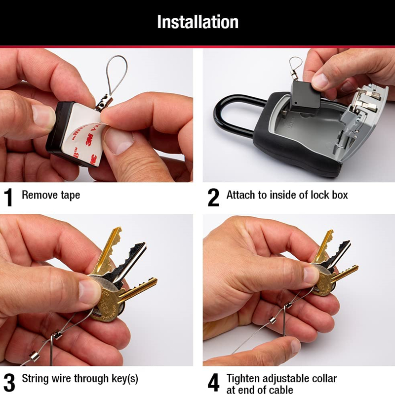 3M Adhesive Anti Theft Locking Retractable Key Chain