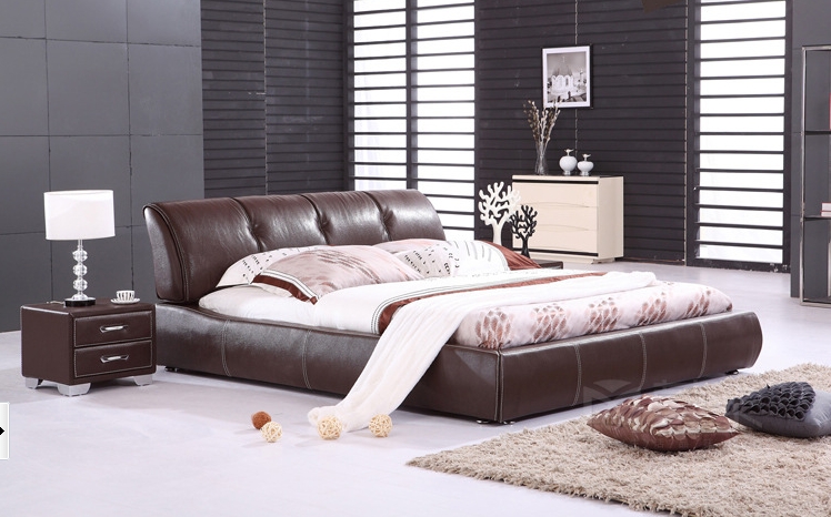 China Leather Bed, Bedroom Soft Bed, Fabric Sofa Bed