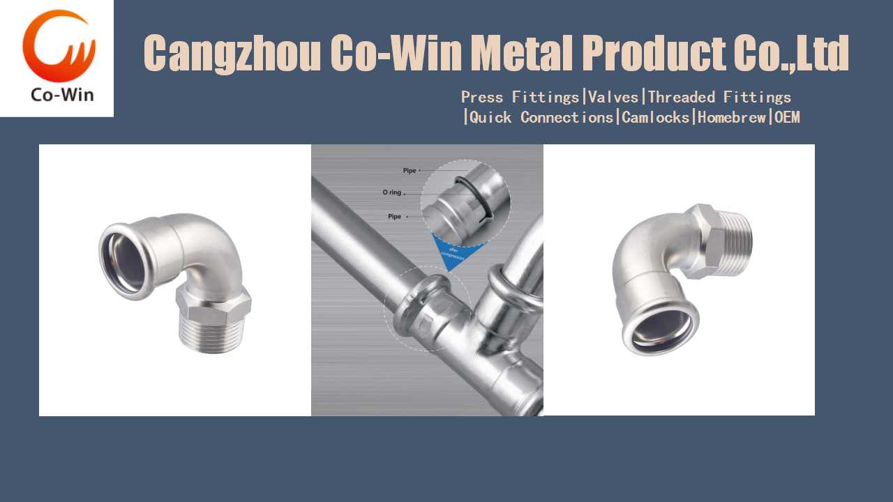 Stainless Steel Press Fitting Elbow 90 Male 304316 Press Fitting