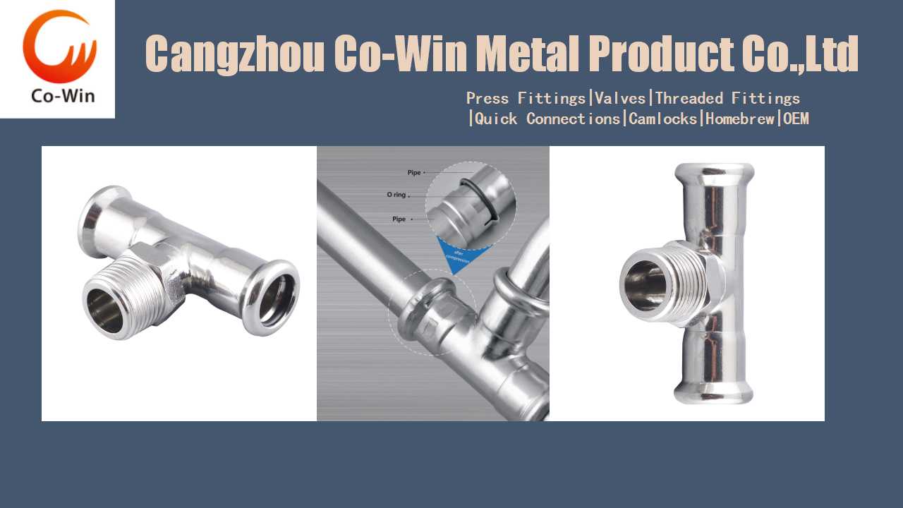 Stainless Steel Press Fitting TEE Male 304316 Press Fitting