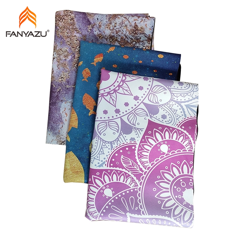 Fanyazu Yoga Mat Premium Print Suede EcoFriendly Natural Rubber Non Slip Exercise Fitness Mat for Yoga Pilates