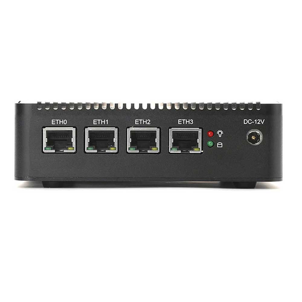 Firewall Micro Appliance Fanless Mini PC with Intel Celeron J4125 Quad Core 4 Intel I210 I225 Gigabit LAN