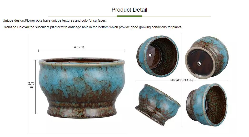 Wholesale antique mini succulent pot garden home decoration ceramic planter garden flower pots