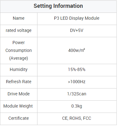 PH3 Indoor Full Color SMD LED display module with compeitive price high quality