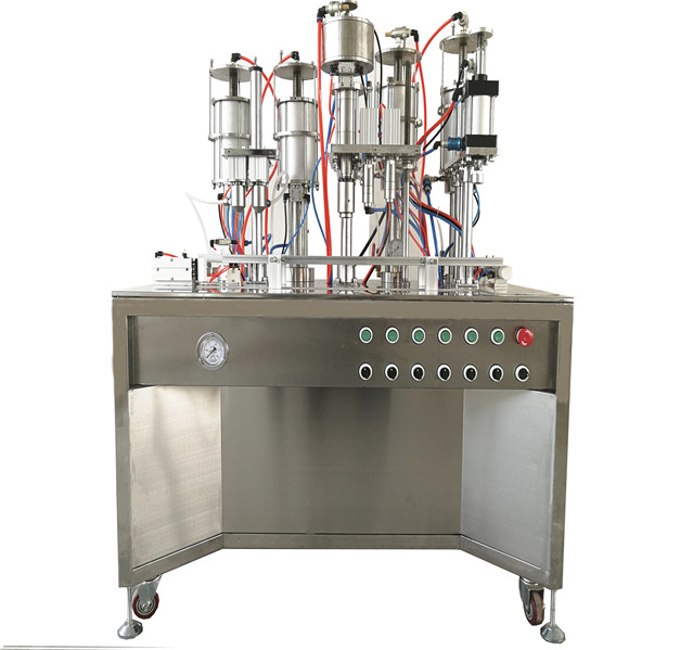One working station bag on valve aerosol filling machine for mineral water face spray