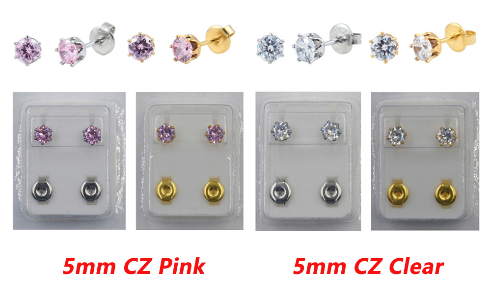 12pairs Sterilized Dozen Pack Gold Silver Color Ear Cartilage Tragus Piercing Stud Earring Mixed Colors