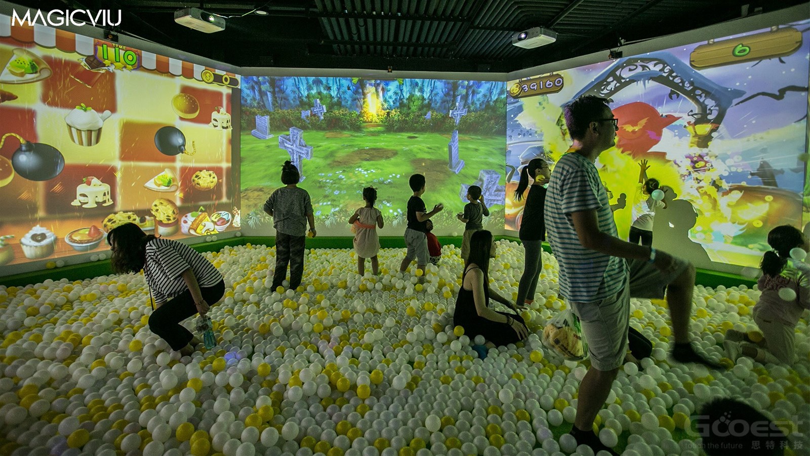 Interactive games for amusement theme parks playground