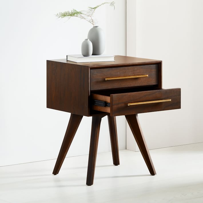 Wooden Rectangle Drawer End Table