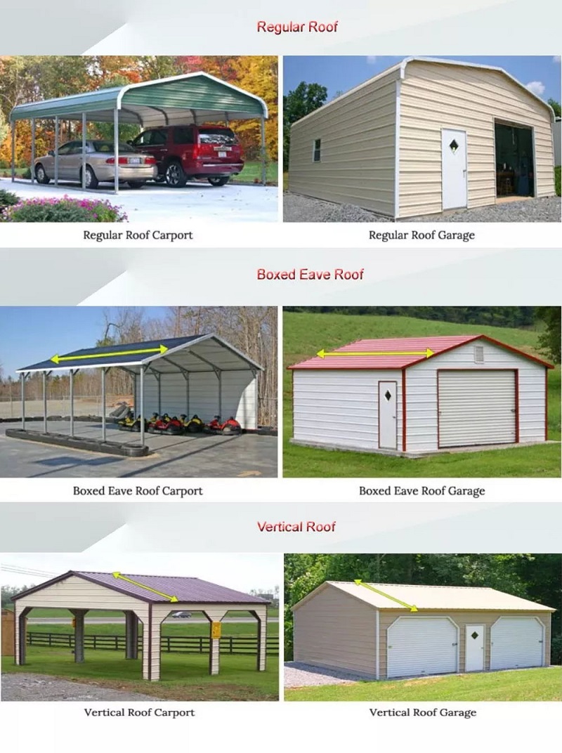 china Regular Style Portable Metal Carports Carport with Roofing Sheet for One Two Three Cars