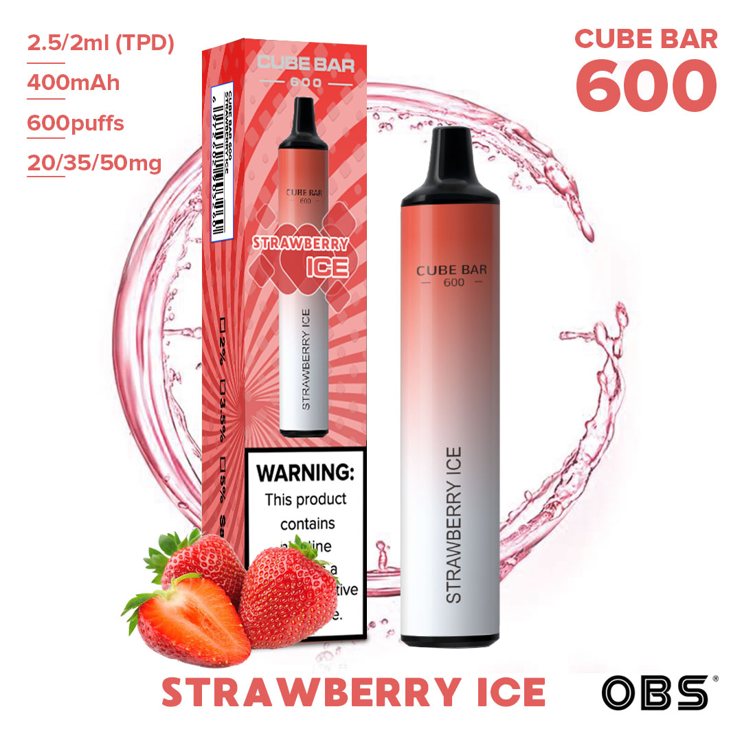 most Popular Obs Disposable E Cigarette Fashion Style 600 Puffs Vape Bar