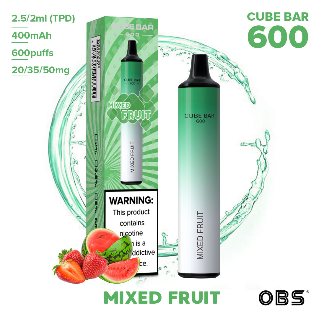 most Popular Obs Disposable E Cigarette Fashion Style 600 Puffs Vape Bar
