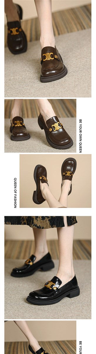 Retro single shoes thick soled raised Lefu shoes womens 2021 new round head thick heel small leather shoes British styl