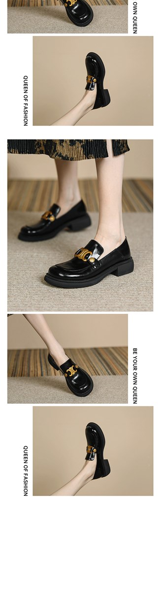 Retro single shoes thick soled raised Lefu shoes womens 2021 new round head thick heel small leather shoes British styl