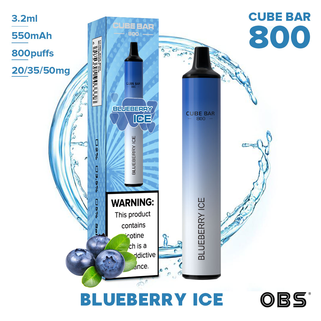 Wholesale E Cigarette 550mAh 800puffs Fruit Flavours Disposable Obs Cube Vape Bar