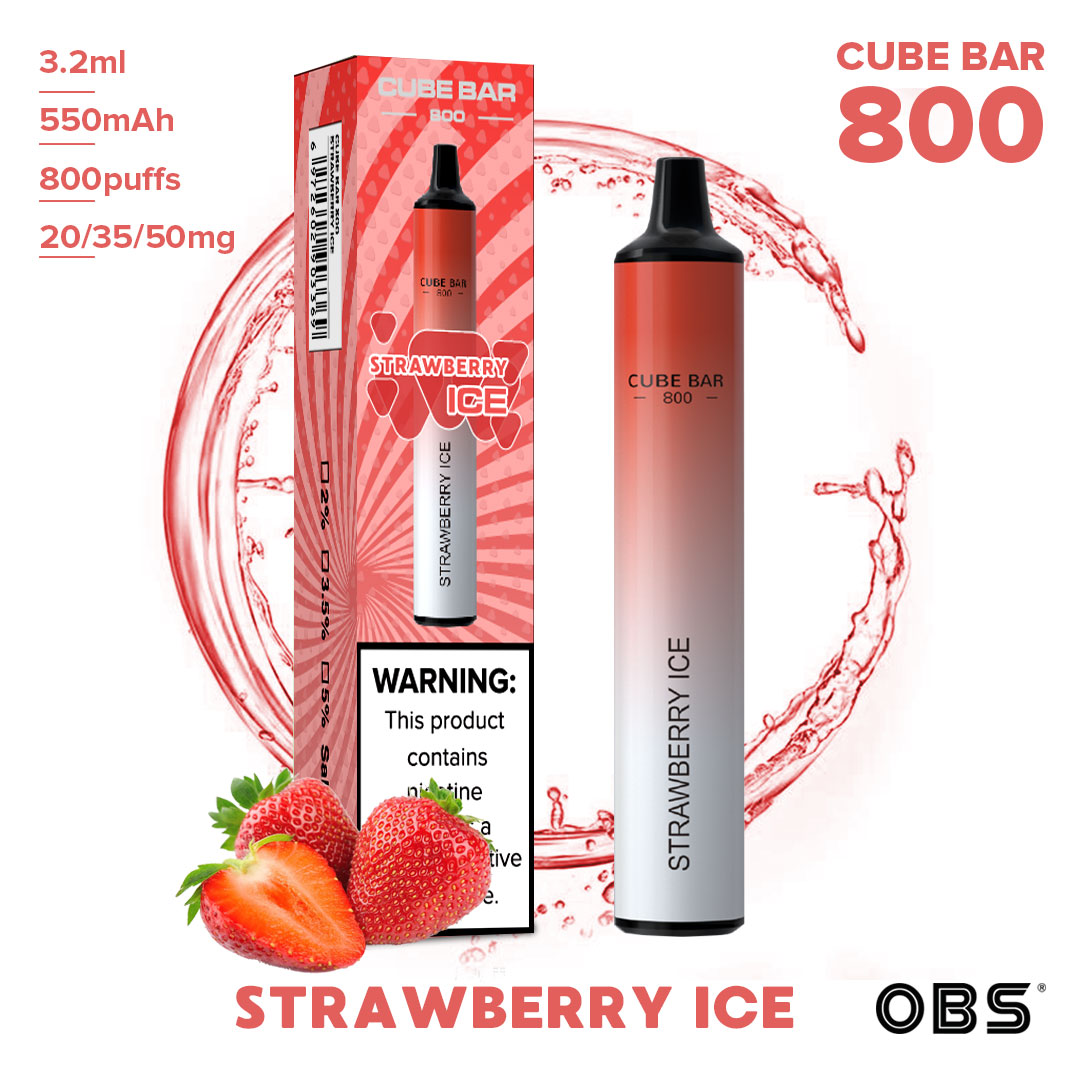 Wholesale E Cigarette 550mAh 800puffs Fruit Flavours Disposable Obs Cube Vape Bar