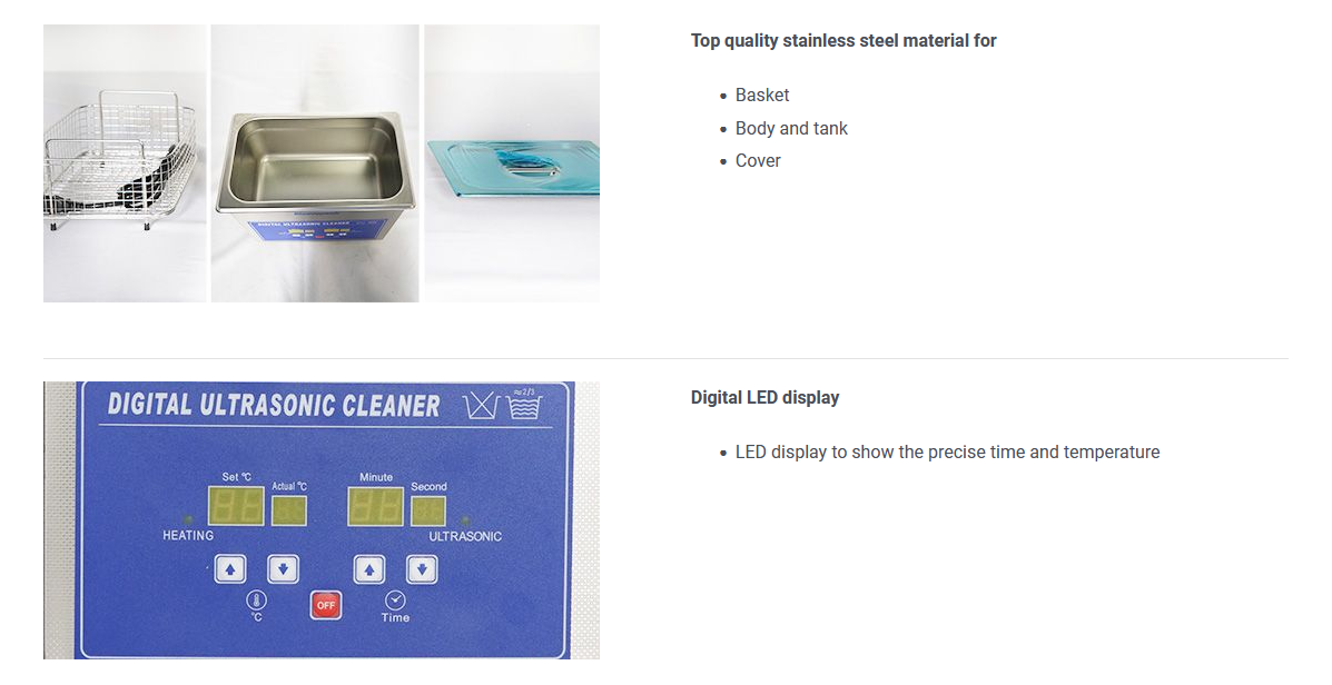Bioevopeak Digital Ultrasonic Cleaner with LED Display Super Water Performance