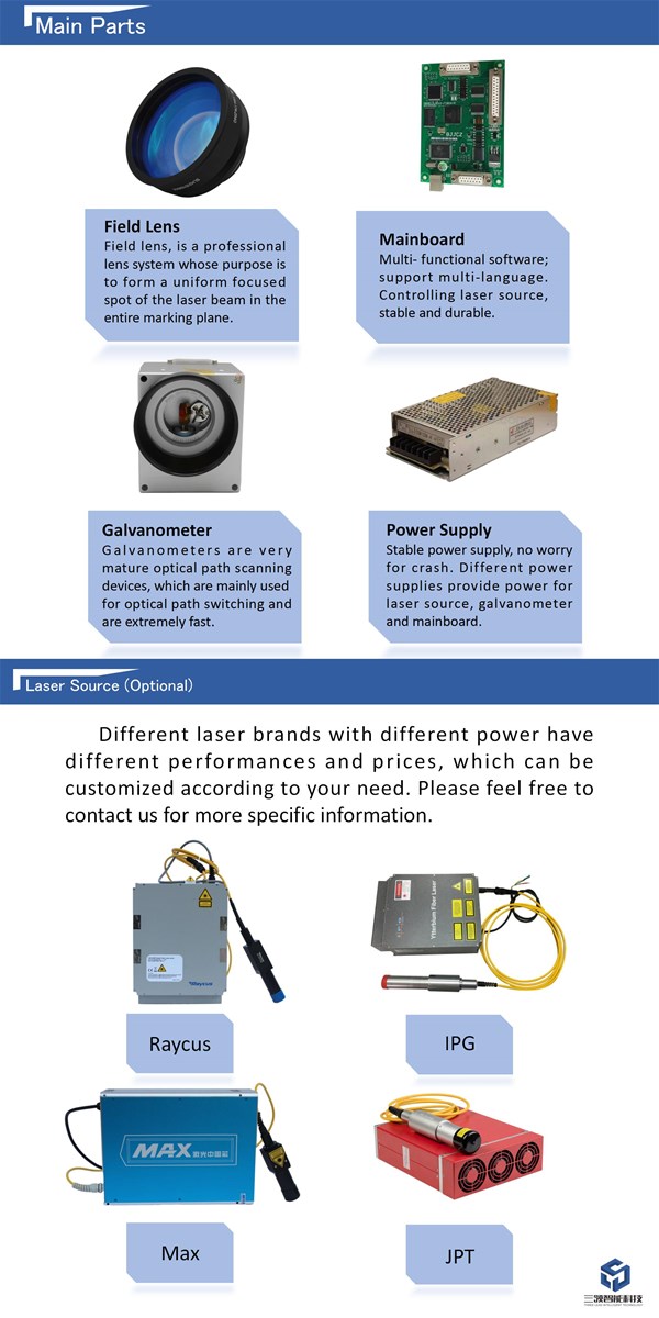 JPT Max Raycus 20W 30W 50W Fiber Laser Marking Machine Metal Fiber Laser Engraving Machine