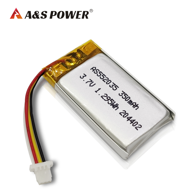 552035 37v 350mAh lithium polymer battery with UL2054IEC62133CEKCUN383