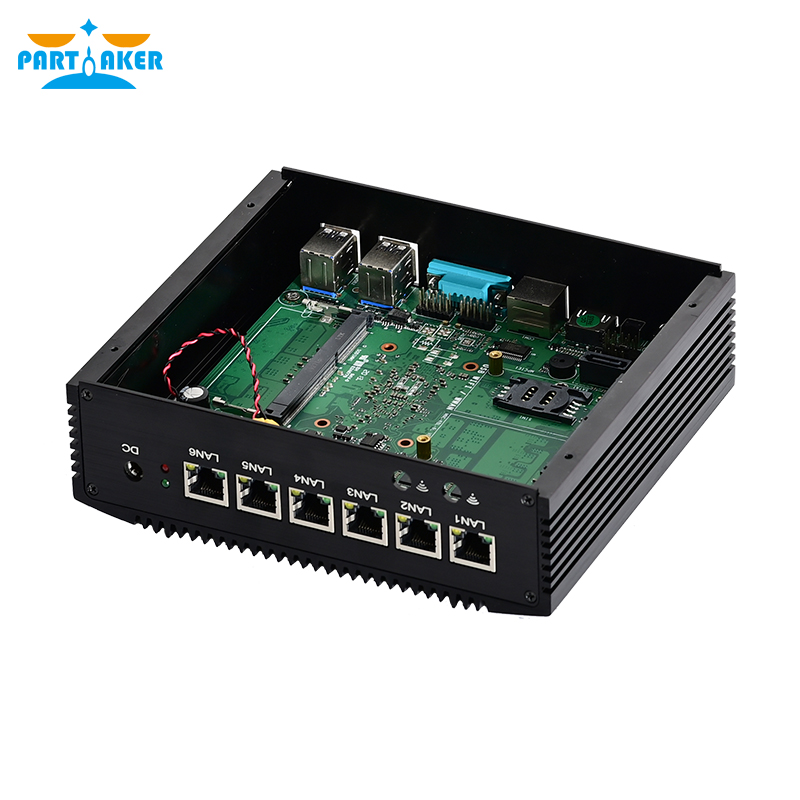 6LAN 2COM Mini PC Router 4G support Core i5 8265U i5 4200U i3 4005U i3 6157U Celeron 2955U HD AESIN DDR3 Industrial C