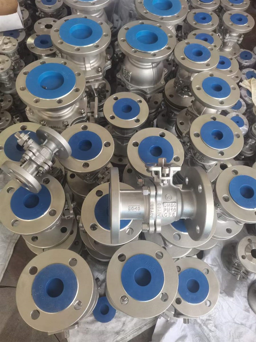 SS304 ball valve 2PC mounting pad PTFE ball valve