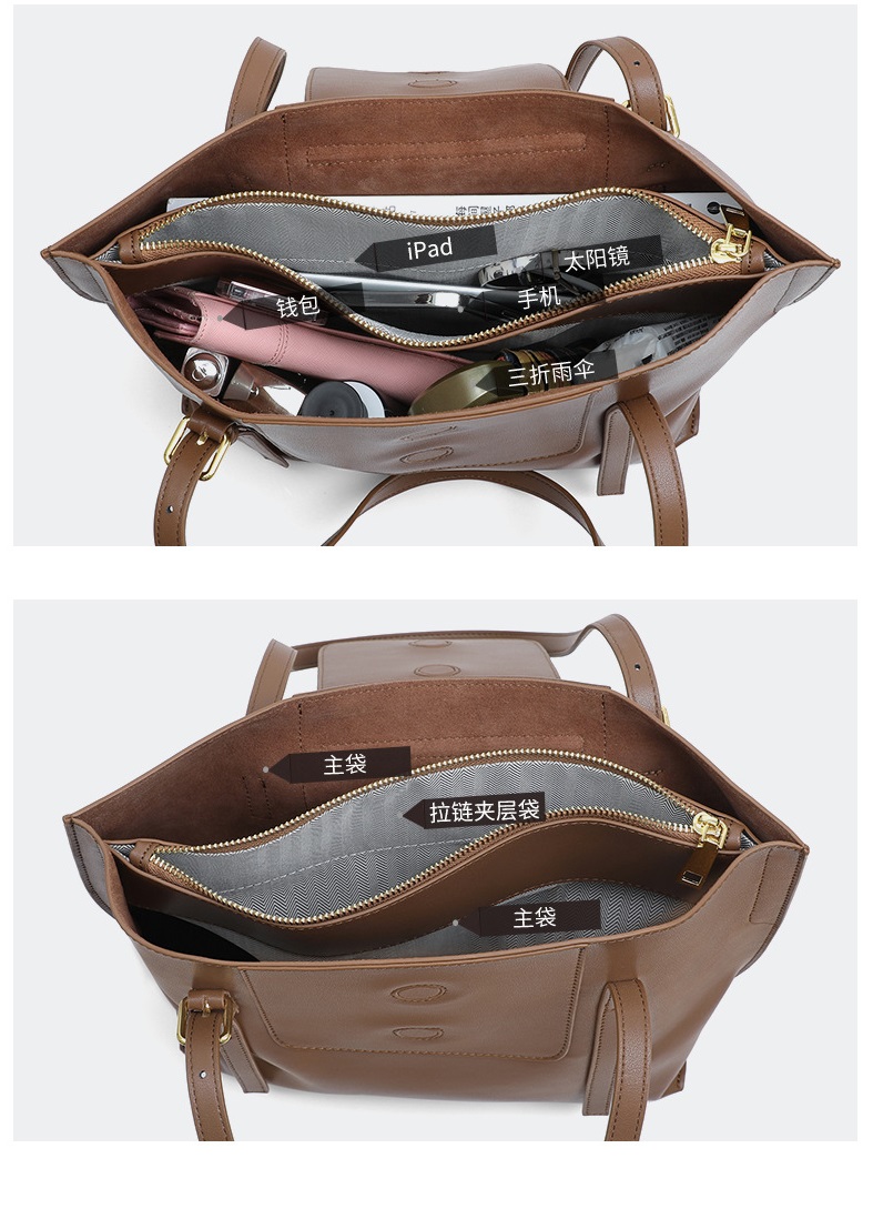 Bags 2022 new leather womens bag large capacity winged shoulder tote bag