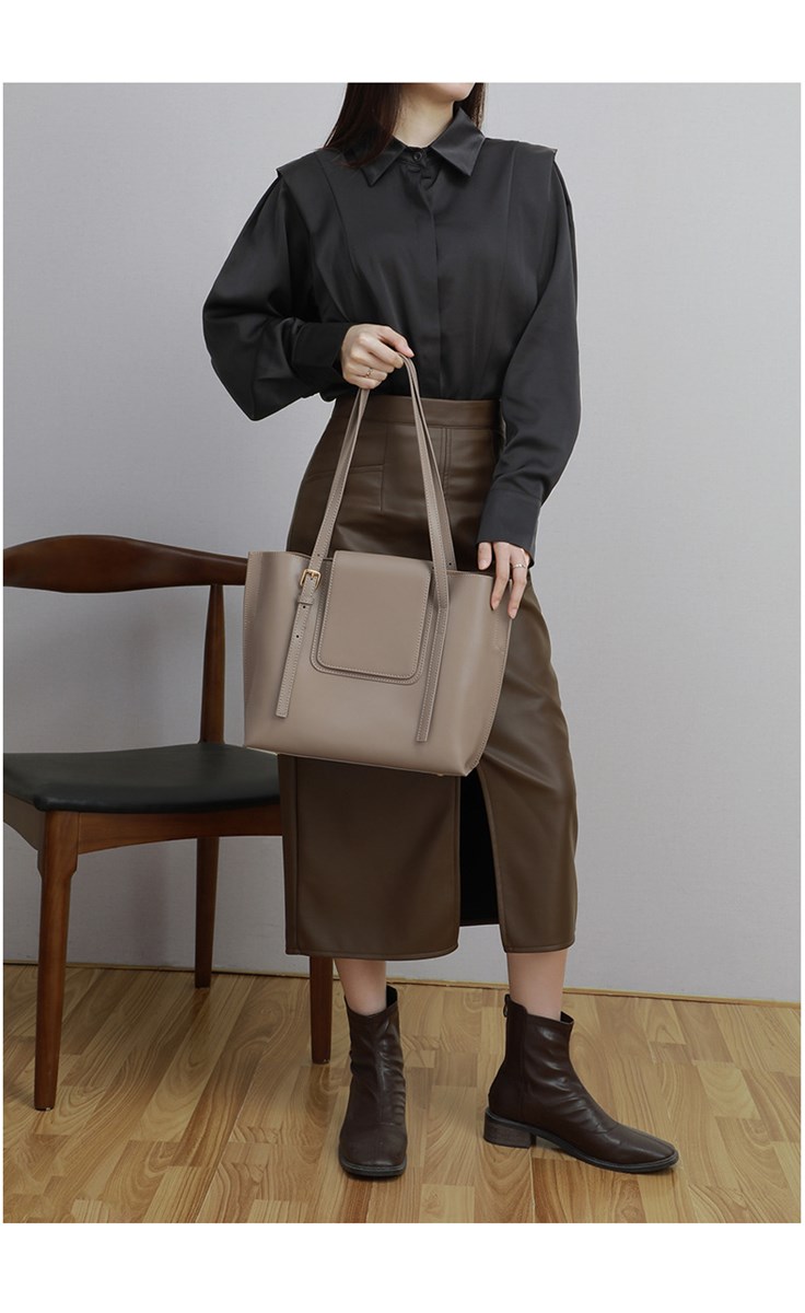 Bags 2022 new leather womens bag large capacity winged shoulder tote bag