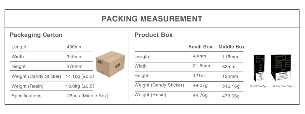 High Cost Performance Obs 1500 Puff PullPlay System Cube Disposable Vape