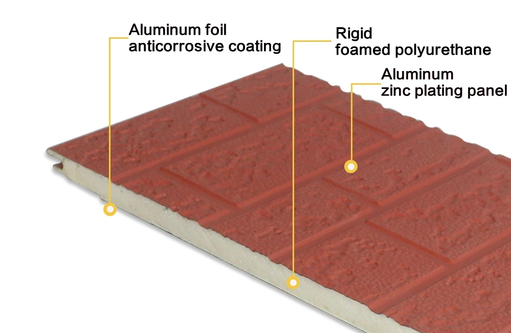 Brick Surface Insulated Metal Exterior Wall Panel for Wall Siding