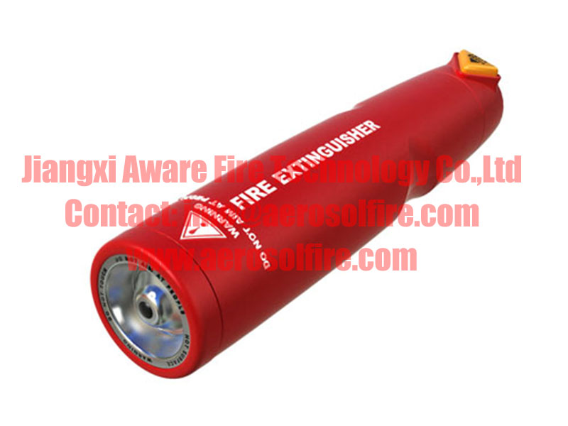 portable hand held aerosol fire extinguisher for fire fighters