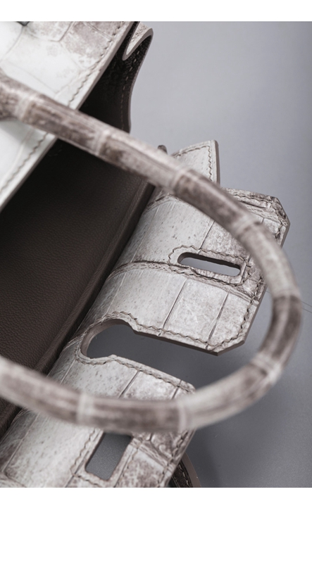 Gradient Himalayan Platinum Imported Nile Crocodile Leather Womens Handbag 25CM Support Customization