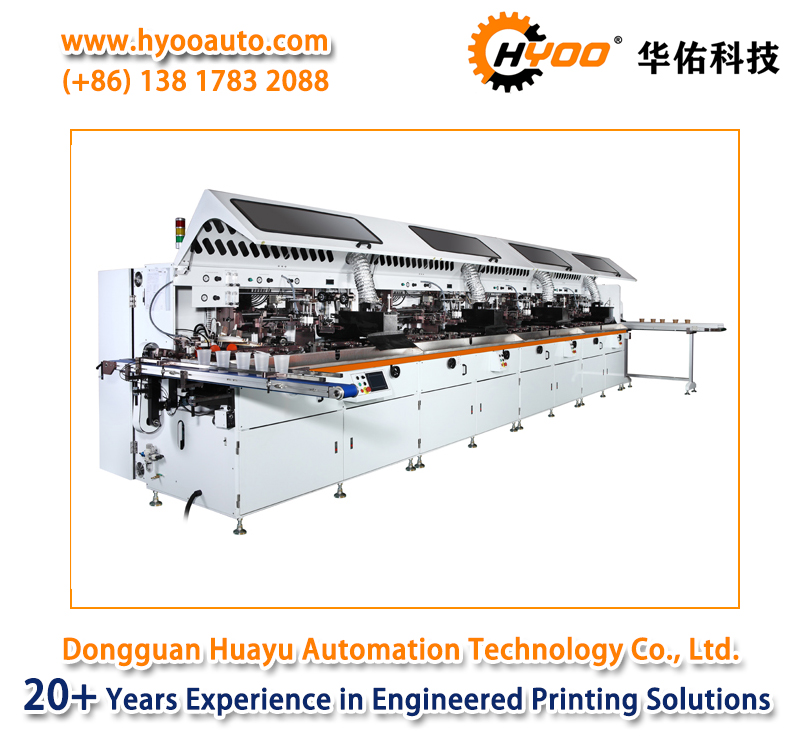 HYOO HY7674 Four Colors Fully Automatic Screen Printing And UV Curing Production Line