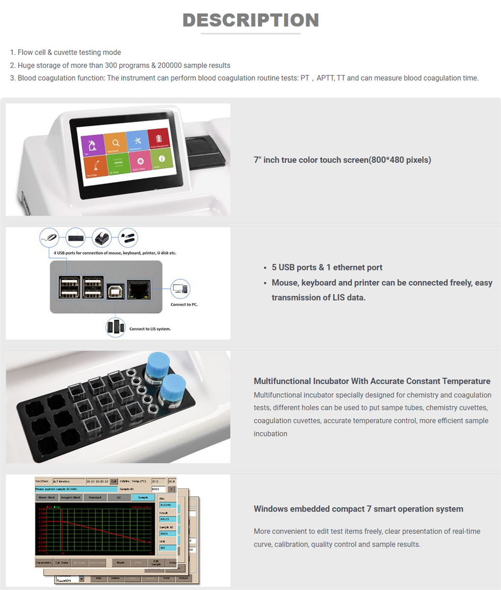 Bioevopeak BASA100C semi auto biochemistry analyzer