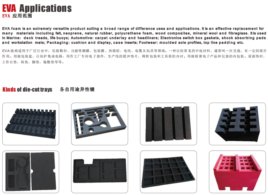 EVA foam sheetBun with ESDConductiveFlame retarant functional effectss